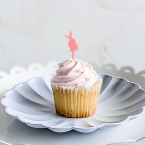 Pink Easter Bunny Cupcake Toppers | Bunny Cupcake Toppers | Easter Brunch Décor | Acrylic Bunny Toppers | First Birthday Party | Pack of 6