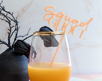 Halloween Cocktail Stirrers | Cocktail Stir Stick | Ghoul Gang Bachelorette Party | Squad Ghoul Party | Halloween Party Décor | SET of 8