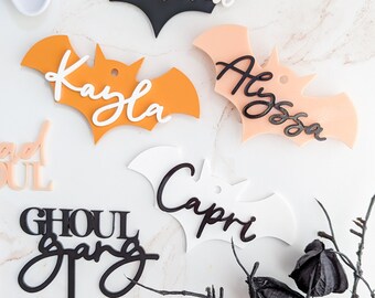 Personalized Halloween Basket Tag | Halloween Party Décor | Spooky One| Bat, Ghost, Spider, Moon & Star, Pumpkin, Crystal Ball