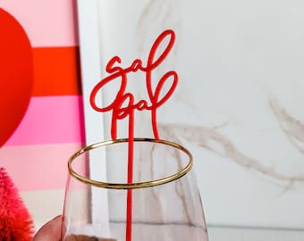 Galentines Cocktail Stirrers | Cocktail Stir Stick | Galentines Brunch Décor | Valentines Party Décor | SET of 8