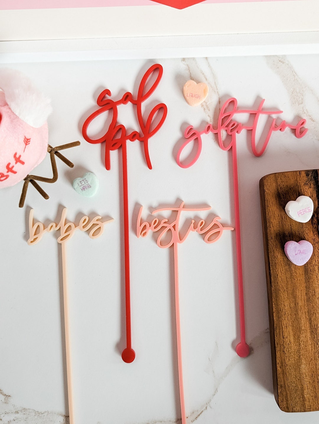 Galentines Cocktail Stirrers | Cocktail Stir Stick | Galentines Brunch