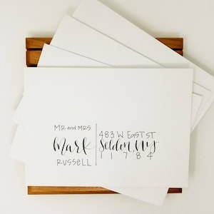 Hand Written Calligraphy Envelope with White Envelope + Black Ink