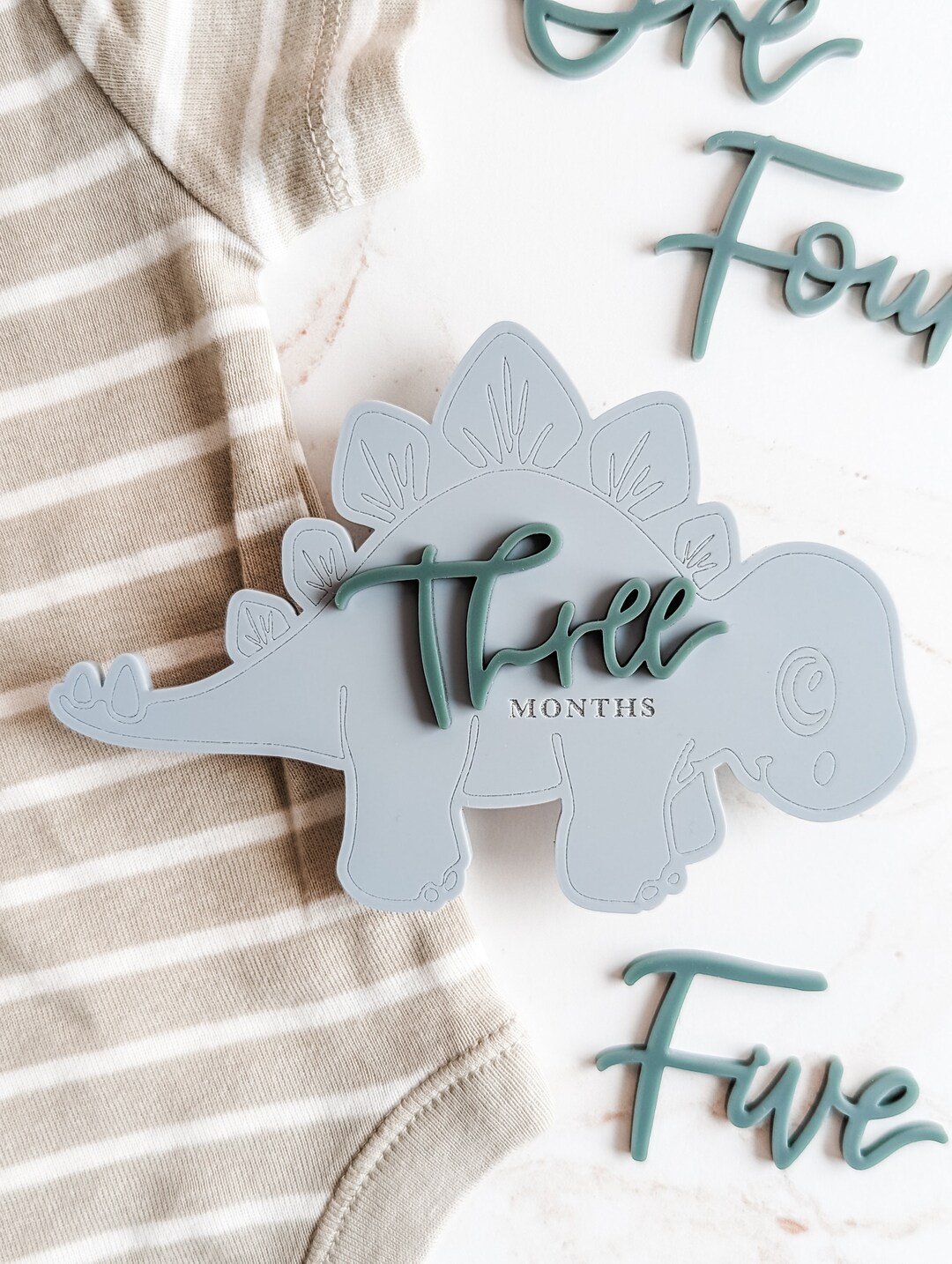 Modern Dinosaur Milestone Cards | Monthly Milestone Markers | Baby ...