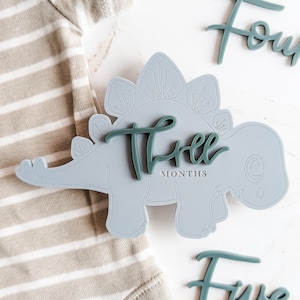 Cartes d'étape sur les dinosaures modernes | Marqueurs d'étapes mensuelles | Marqueur mensuel bébé | Carte d'étape importante pour garçon | Cadeau baby shower | Accessoire photo