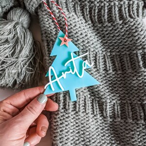 Stocking Tags | Tree Gift Tags | Christmas Ornaments | Personalized Christmas Ornament | Acrylic Gift Tag | Modern Ornaments