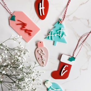 Tree Gift Tags | Stocking Tags | Christmas Ornaments | Personalized Christmas Ornament | Acrylic Gift Tag | Modern Ornaments