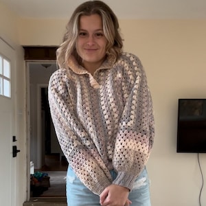 Granny Pullover Crochet Pattern PDF - Crochet Sweater Pattern - Crochet Hexagon Cardigan - Beginner Friendly Crochet Pattern