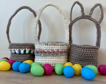 Easter Basket Crochet Pattern Bundle | Bunny, Tulip, and Ears Designs | Instant Download PDF | DIY Spring Crafts | Threads by Kate