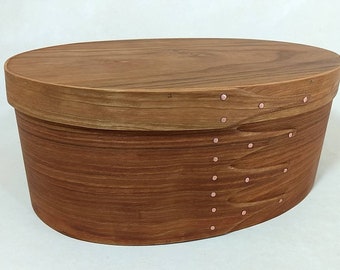 Shaker Oval Box - Handcrafted Cherry Bentwood Storage Container - MB111305CC - Ready to Ship Gift