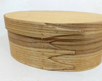 Shaker Bentwood Storage Container - Handcrafted White Ash Oval - SBS1020-9AA - Approx. 9.5"x7"x4" - Ready to Ship Gift