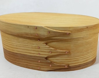 Shaker Bentwood Storage Box - Handcrafted White Ash Oval - SBS121715 - Approx. 9.5"x7"x4" - Ready to Ship Gift