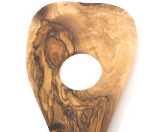 AramediA Wooden Cooking Utensil OliveWood Risotto Spoon, Stir Spoon with Hole - Handmade By Artisans.