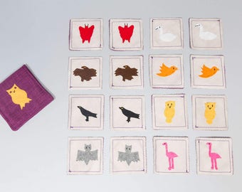 Handmade Air Animals Memory Game - Each pouch measures (5.5" x 1" x 5") - Made by Women Artisans