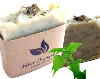 Sheer Organix Luxury Rejuvenative Handmade Herbal Soap, 3.52 oz. / 100g, Nettle