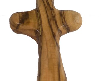 Comfort Cross - Handmade and Hand Carved in Bethlehem (4.1 x 2.8 x 0.8)