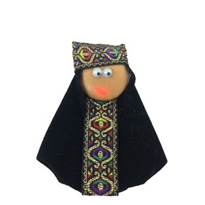 AramediA Handmade Mini Arab &quot;Woman Man&quot; - - Handmade and Hand Stitched - 100% Cotton - Magnet - (3.5&quot; x 2.9&quot; x 0.2&quot;) (Set of 2)