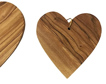 AramediA Olive Wood crafted Heart Tree Christmas Ornament in The Holy Land by Artisans- Set of 3-4" x 3" x 5" (inches)