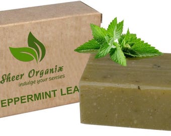Certified Organic Sheer Organix Rejuvenative Herbal Soap Handmade in the USA, 4 oz. / 113g, Peppermint Leaf