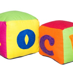 Handmade English Letters Block Set Each Block Measures 3 x 3 x 3 Set of 2 Made by Women Artisans image 2