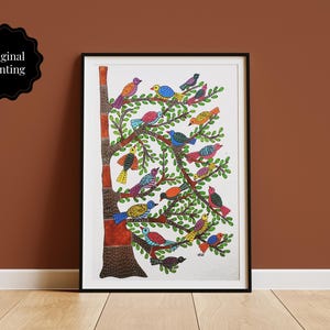 インドの細密画：鹿と女性、自然アート（10.5x13.5インチ） - Etsy 日本