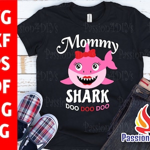 Mamá tiburón Svg, Día de la Madre Svg, Clipart de familia de tiburones, Eps, Png, Regalo para madre, Camiseta para mamá, Mamá mamá Svg Cricut - Archivo de corte listo para silueta