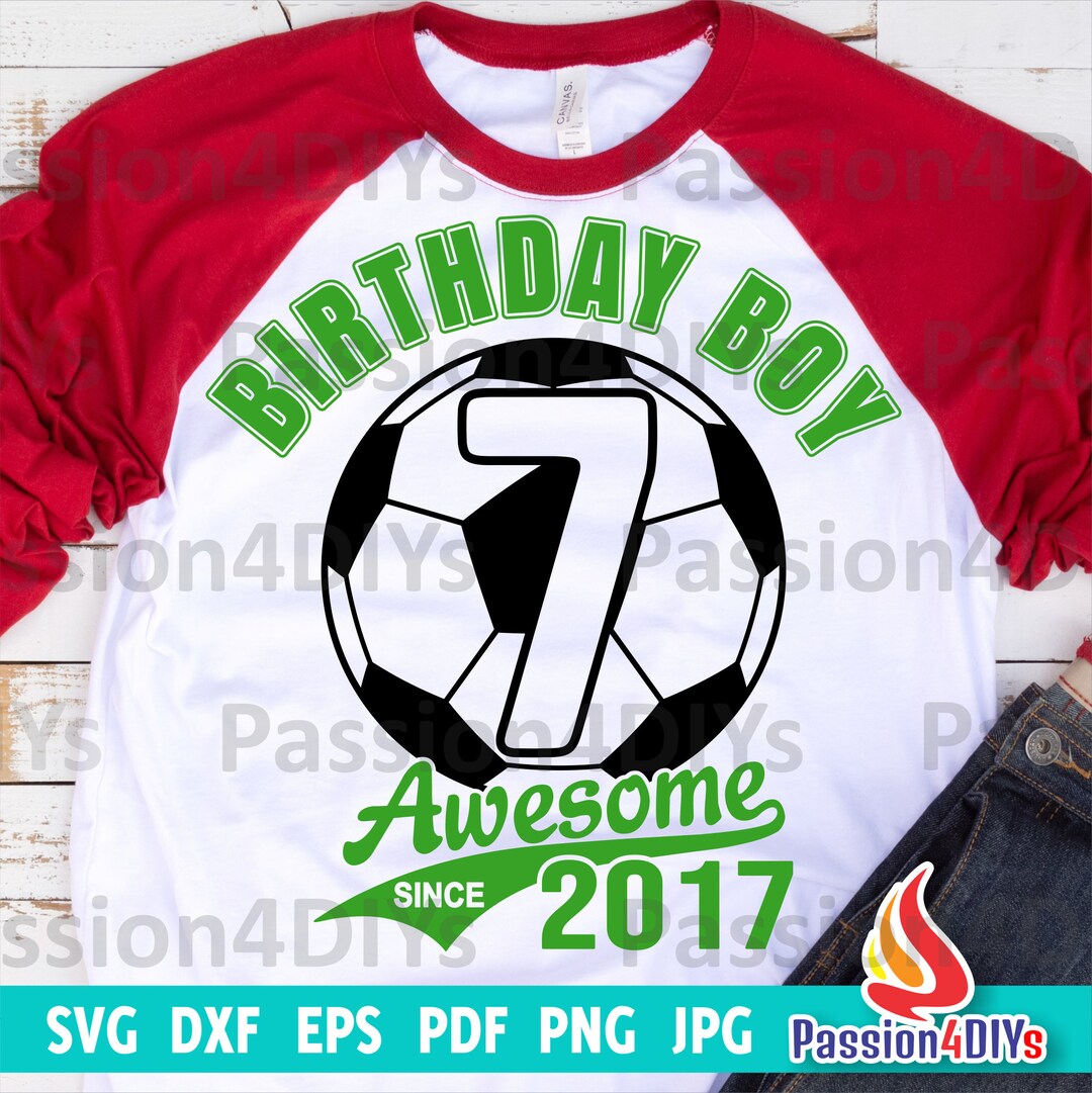 Soccer 7th Birthday Svg, Soccer Birthday Boy 7 Svg, Sports Birthday ...