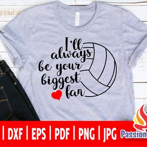 バレーボール、バレーボールママ svg、私はいつもあなたの一番のファンです svg、バレーボール svg、スポーツ svg、バレーボール シャツ デザイン cricut カメオ ファイル