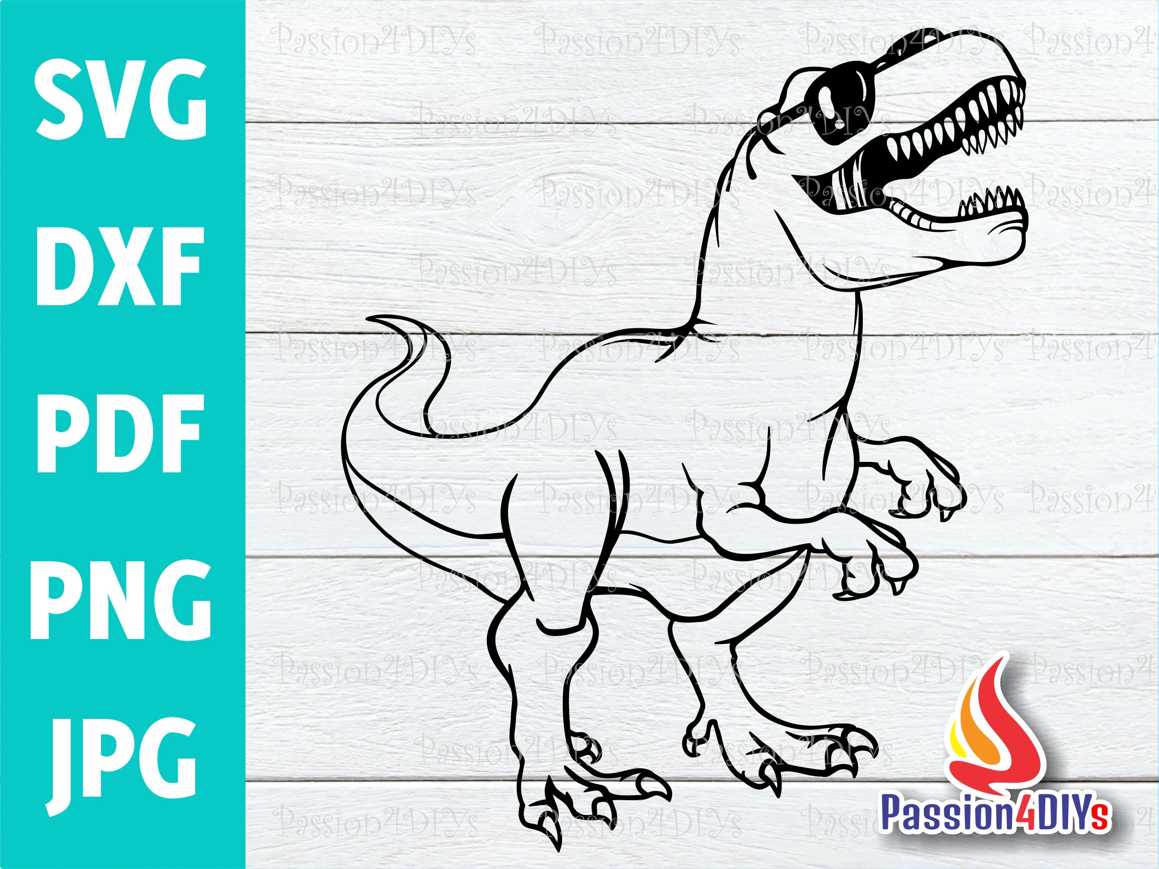 Dinosaur svg Tyrannosaurus Svg Dino Svg Dinosaur Sunglasses Etsy