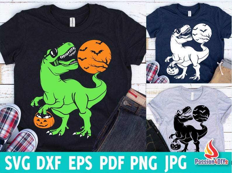 Download Halloween Dinosaur Svg Pumpkin Svg Trick Rawr Treat Funny ...