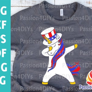 Unicornio en SVG, camiseta de unicornio estadounidense, unicornio patriótico del 4 de julio en SVG, Memorial Day en SVG, camiseta de unicornio, archivo de corte de silueta de Cricut