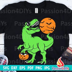 Halloween Dinosaur Svg, Pumpkin Svg, Trick Rawr Treat Funny T-rex Shirt Design, Halloween Thanksgiving Png, Dxf, Arquivos Eps Silhouette Cricut