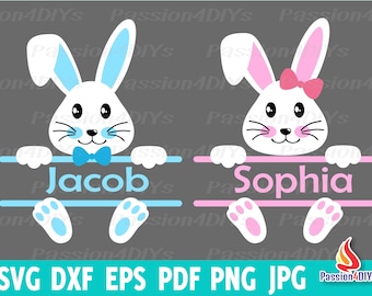 Bunny SVG, Easter Svg, Bunny split svg / Bunny Face Svg, Cute Bunny Svg, Cricut File, Silhouette Cut File Easter Bunny PNG