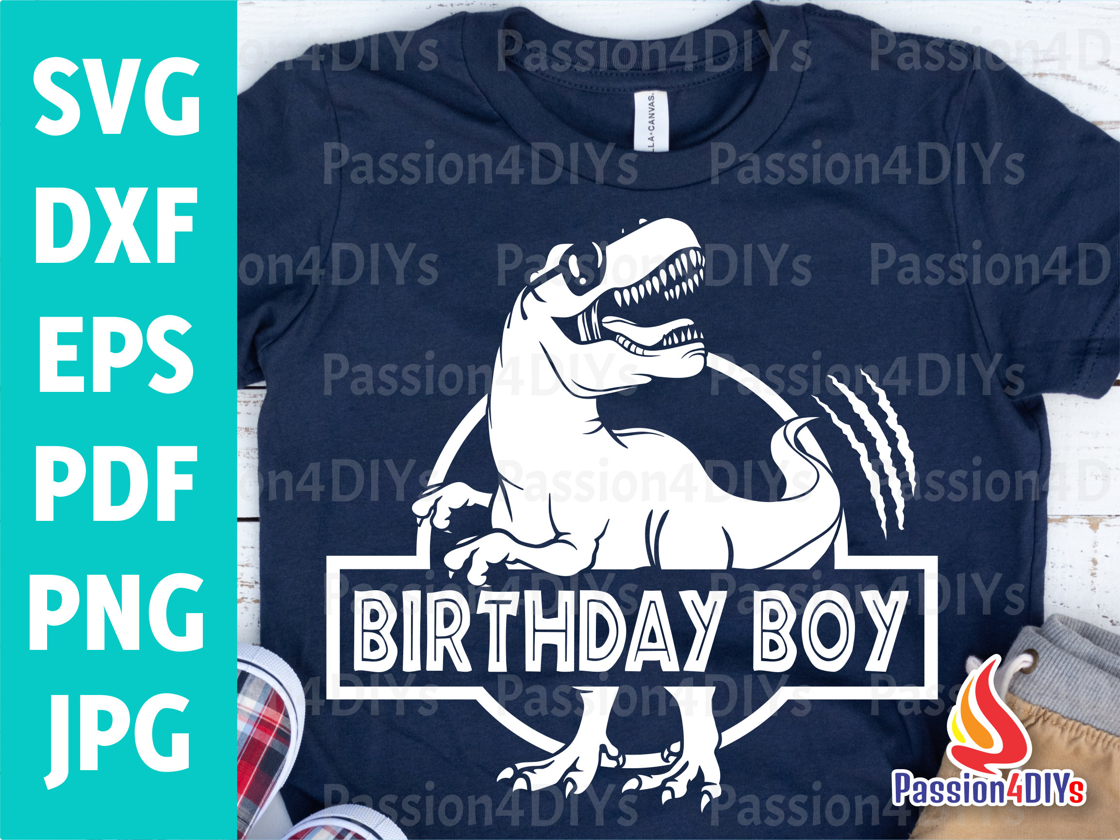 Dinosaur Birthday Jean Set-Distressed Birthday Jean Set-Personalized T ...