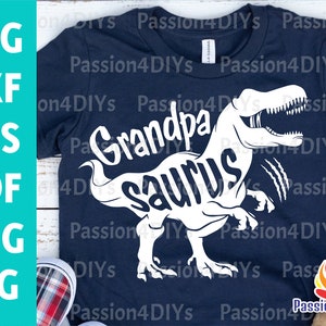 おじいちゃんサウルス svg、T-Rex 恐竜 svg、おじいちゃんおじいちゃんポップポップ svg、レックスシャツデザイン恐竜クリップアート Eps PNG カットファイルシルエット Cricut