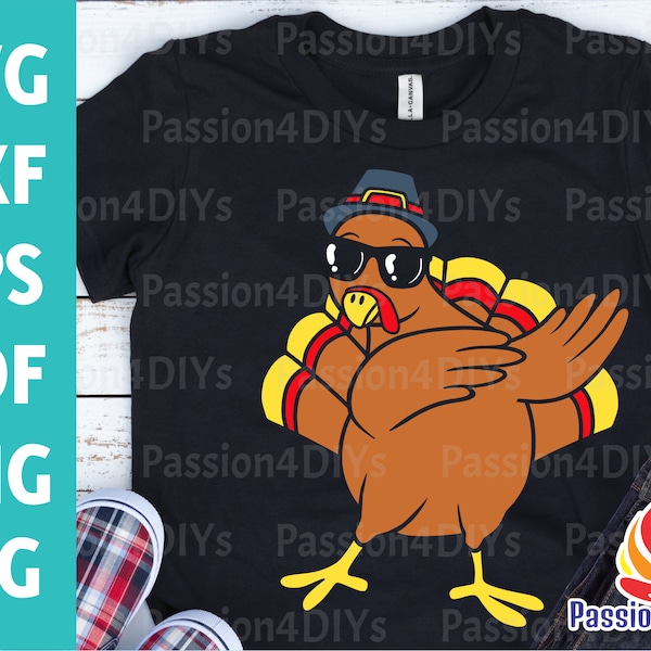 Dabbing Turkey Svg, Dabbing Turkey Shirt Design, Thanksgiving Day Svg, Gobble Gobble Svg, Funny Turkey Svg Pdf Eps Png Cricut Silhouette