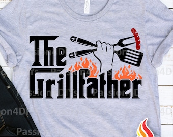 The Grillfather svg, Father’s day Grill Master svg eps - Digital ready for Cricut - Silhouette machines - Grillfather shirt, BBQ Grill svg