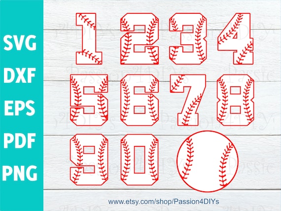Download Baseball Numbers Svg Sport Numbers Svg Softball Numbers Svg Etsy