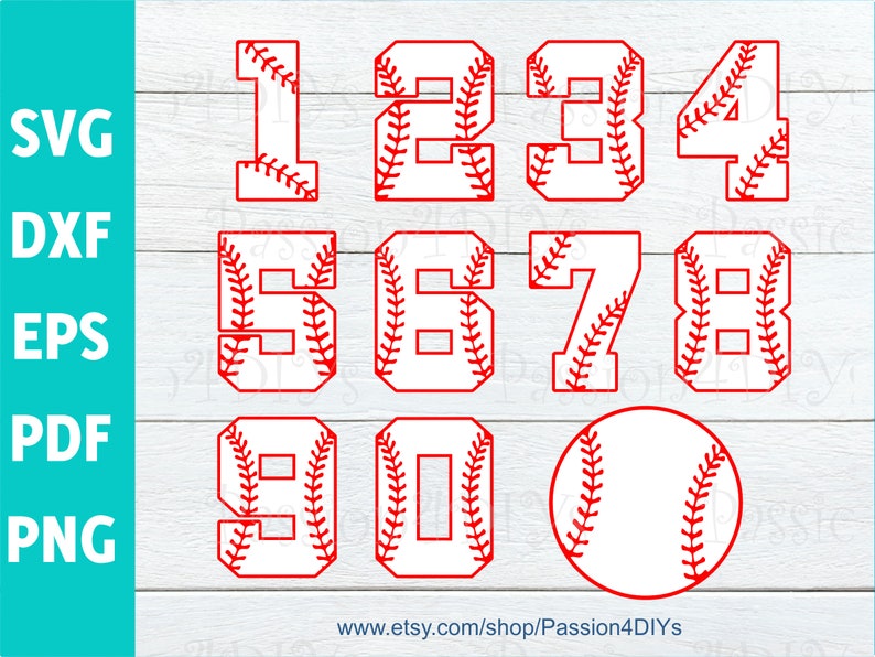 Baseball Numbers svg Sport numbers svg Softball Numbers svg | Etsy