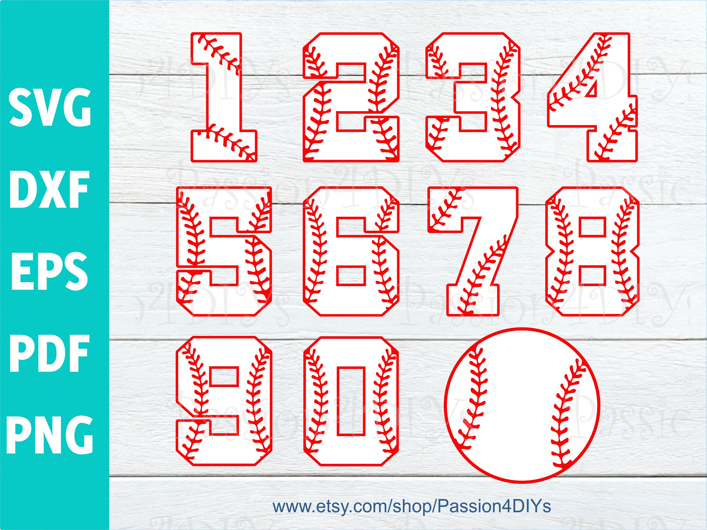 Download Baseball Numbers Svg Sport Numbers Svg Softball Numbers Svg Etsy