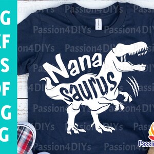 Nana saurus svg, T-Rex Dinosaur Svg, Nonna Grammy Nonna Svg, Rex Shirt Design, Dino Clipart Pdf Eps Png File di taglio Silhouette Cricut