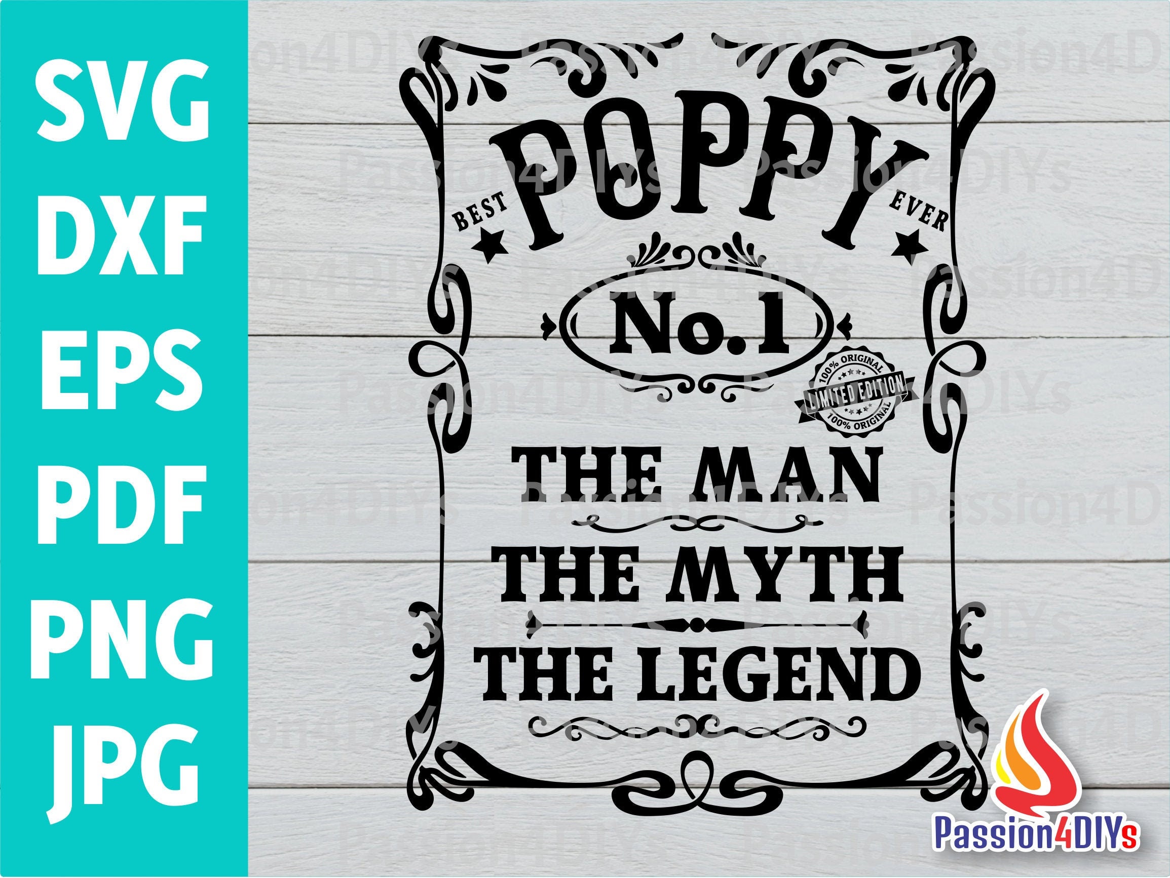 Download Poppy Papa Svg Papa the Man Myth Legend Svg Fathers Day ...