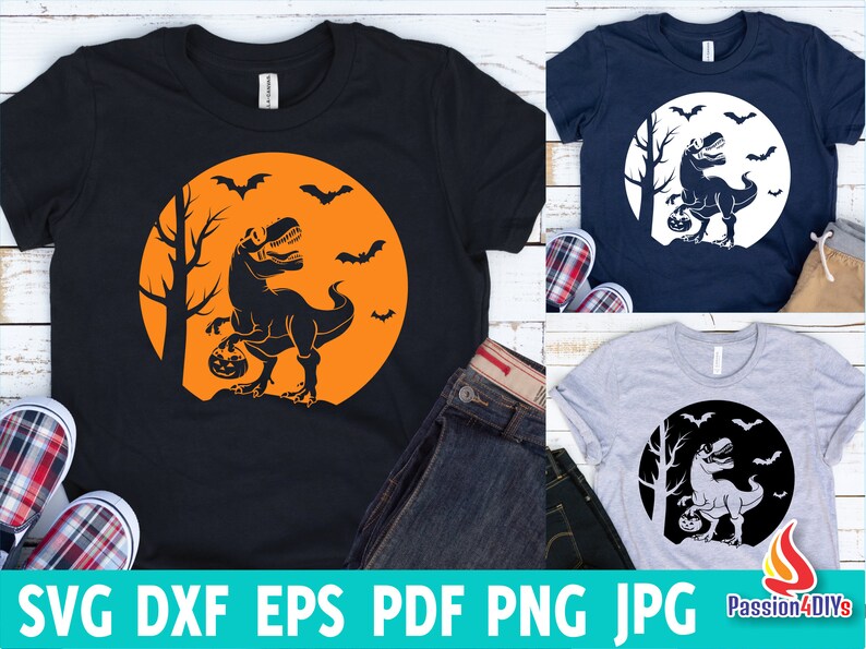 Download Halloween Dinosaur Svg Spooky Saurus Rex Svg T-Rex with | Etsy