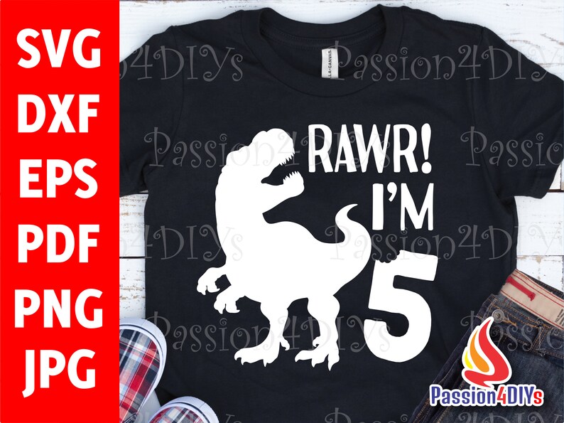 Download RAWR Im 5 svg Rawr Im Five svg 5th birthday svg Boy or | Etsy