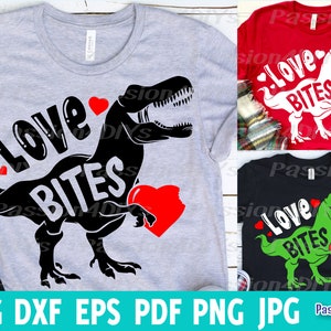 Love Bites Svg, Love a Saurus Svg, Valentine’s Day Svg, Dinosaur Svg, I Rawr You Svg, Dxf, Eps, Png Funny Kids Cut Files, Silhouette, Cricut