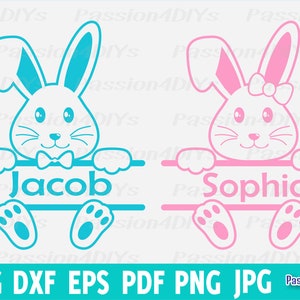 Easter Bunny SVG, Easter Svg, Bunny split svg / Bunny Face Svg, Cute Bunny Boy & Girl Shirt cutting files for Cricut Silhouette Easter Bunny