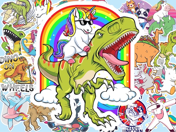 rex Sticker Unicorn Dinosaur Decal 