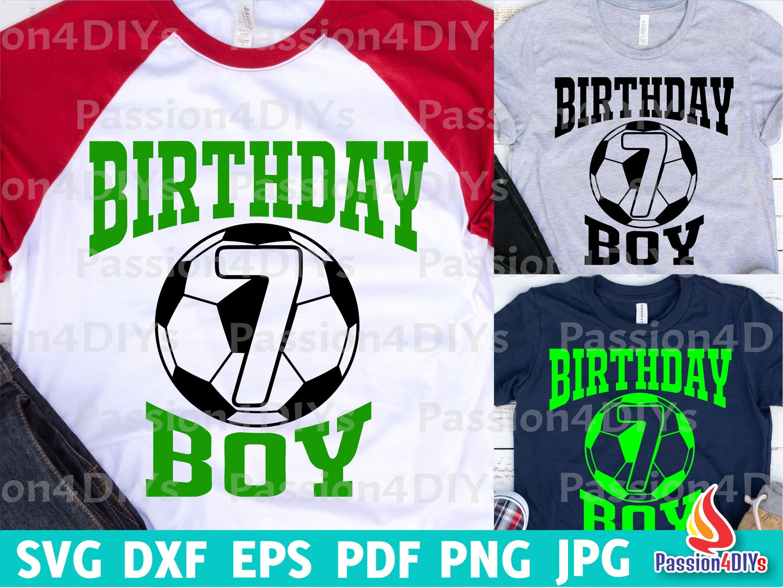 Soccer 7th Birthday Svg Soccer birthday boy 7 svg Sports | Etsy