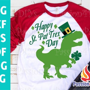 St Patrick's Dinosaur svg, Lucky saurus svg, St Patricks Day SVG T-rex Shamrock Tyrannosaurus Shirt - Files Cricut, Silhouette Png, Dxf, Eps