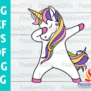 Unicorn SVG Dabbing SVG-filer Dabbing Unicorn DAB Cutting-fil Födelsedag Unicorn Cricut - Silhouette Cut-fil PNG Flossing Unicorn