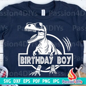Dinossauro Aniversário Menino Svg, Crianças Dinossauro Aniversário Camiseta T-rex Design Menino Svg, Aniversário Saurus Svg, Eps, Png, Arquivos Pdf Cricut, Silhueta